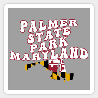 Palmer State Park Maryland Retro Wavy 1970s Text Sticker